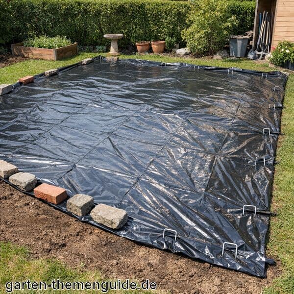 Rasen entfernen mit Folie