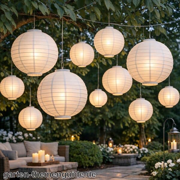 Lampions Weiß für den Garten