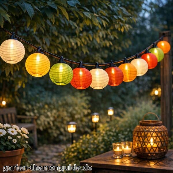 LED Lampionkette für den Garten