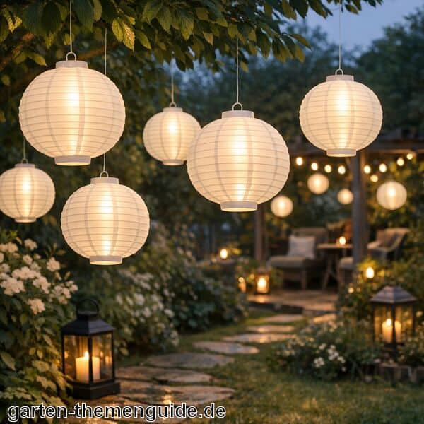 LED Lampions Weiß für den Garten
