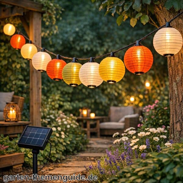 Solar Lampionkette für den Garten