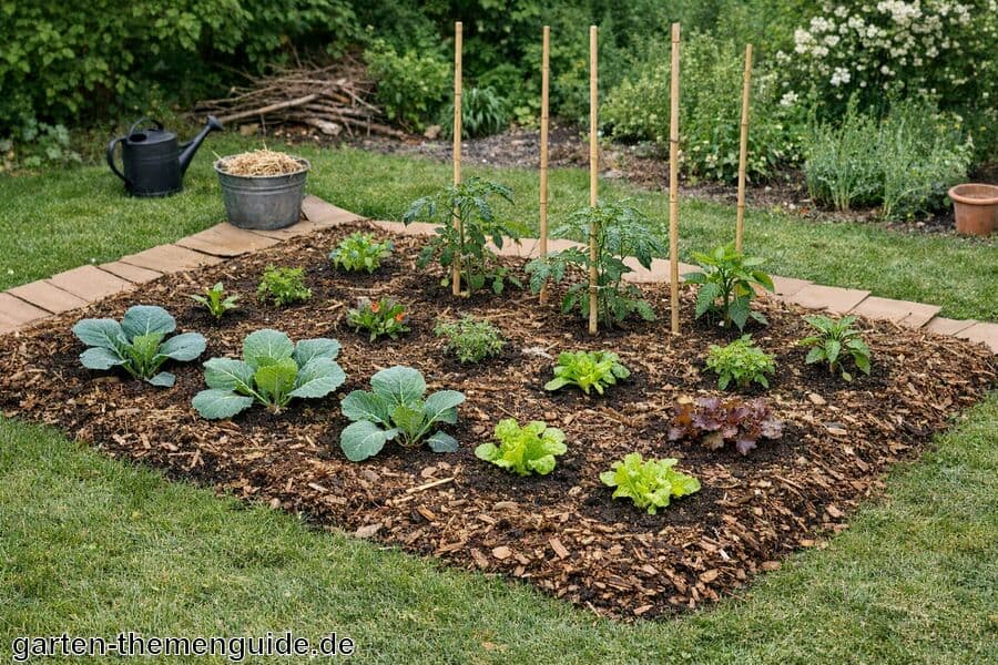Pflanze direkt in den ungestörten Boden - Beet auf Rasen anlegen ohne umgraben