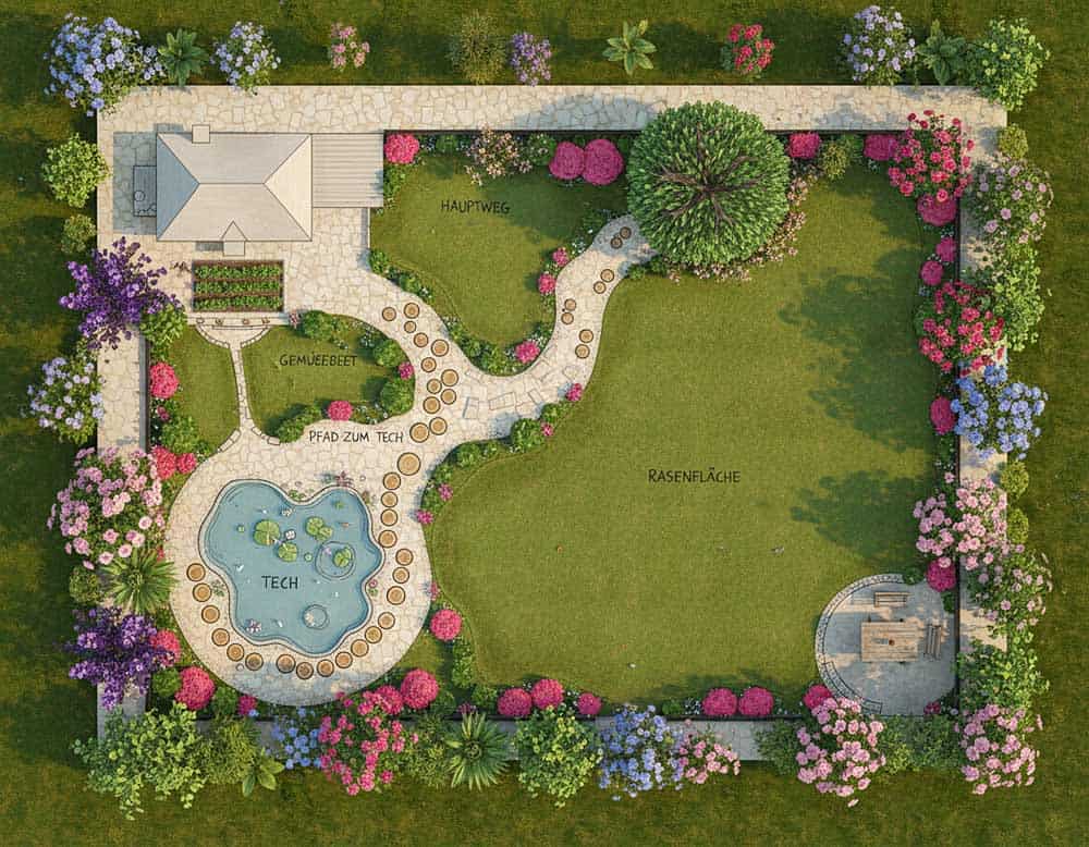 Einen Garten selber anlegen mit Gestaltungselemente