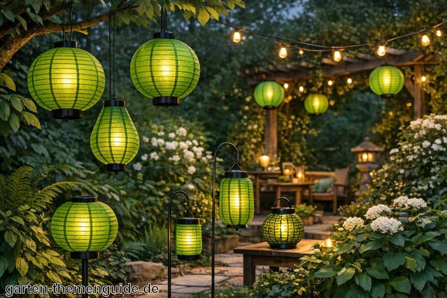 Lampions Grün für den Garten
