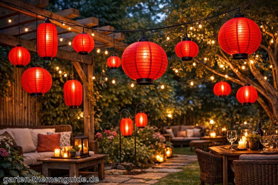 Lampions Rot für den Garten