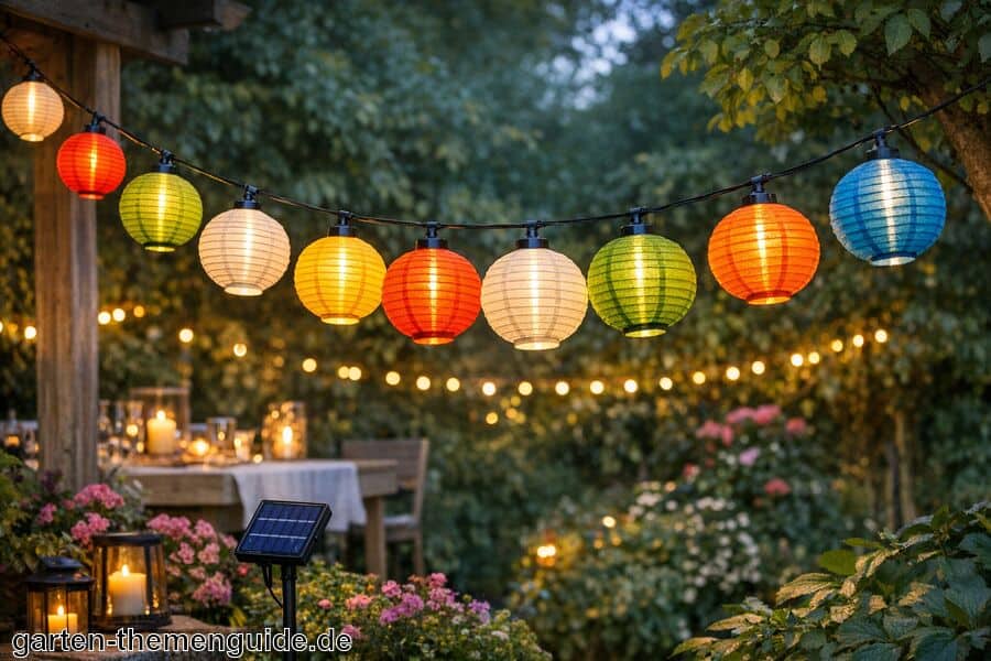 Solar Lampionkette für den Garten