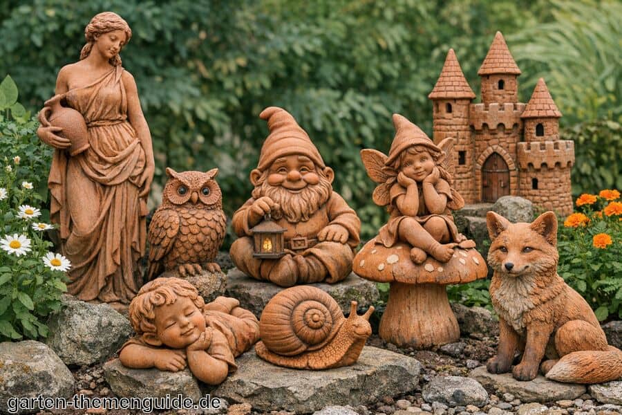 Gartenfiguren aus Ton für den Garten